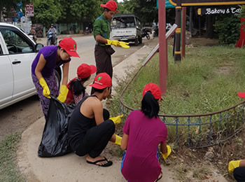 Sanon students participating in community work